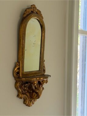 Pair of Antique Gold Wall Mirrors - Decorative Home Wall Decor